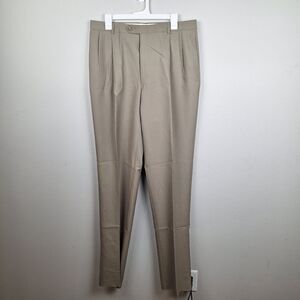 Austin Reed Pleated Mens Pants 35W Unhemmed Worsted Wool & Polyester